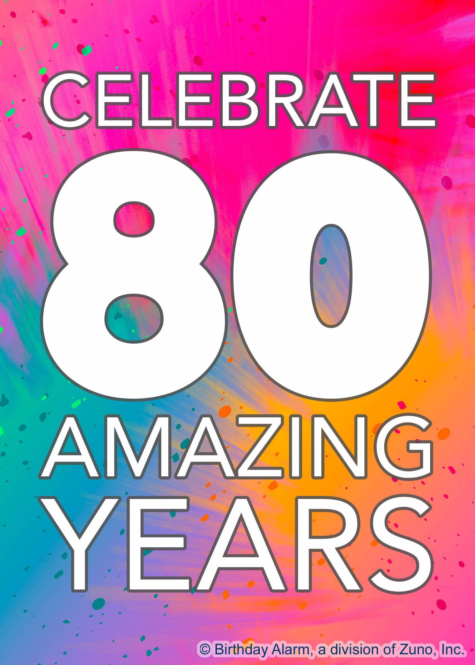 80 Amazing Years | BirthdayAlarm, image size:1555x2175